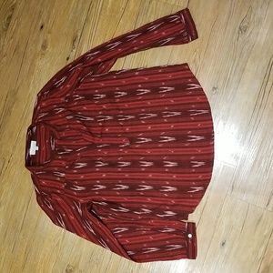 Lucky Brand sz S EUC long sleeve v neck shades of red
